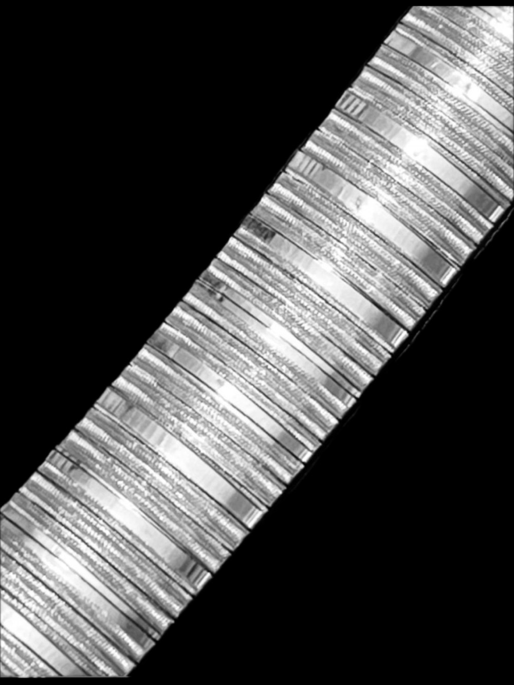 Sterling silver diamond cut polished omega flexible bangle bracelet vintage QVC